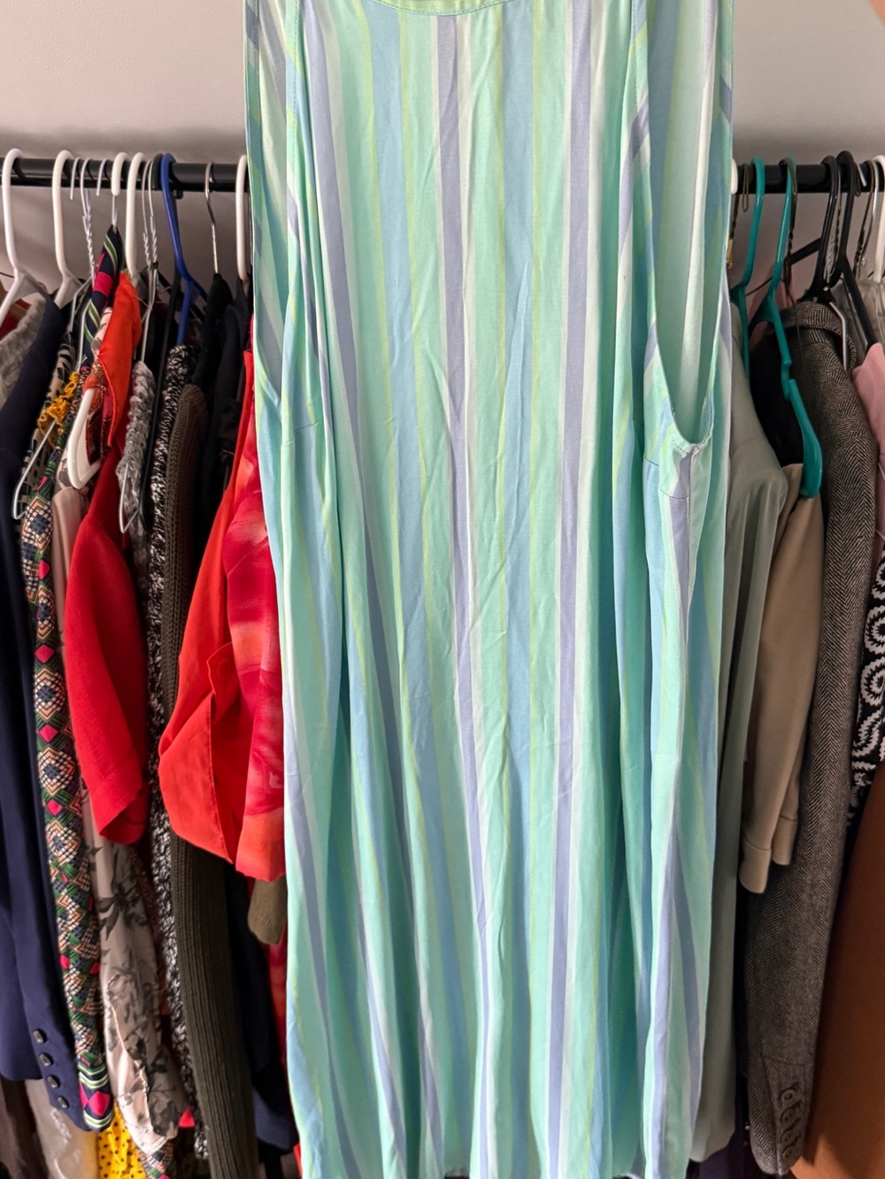 J. Crew vintage Sleeveless Striped Mint & Light Blue Women’s dress